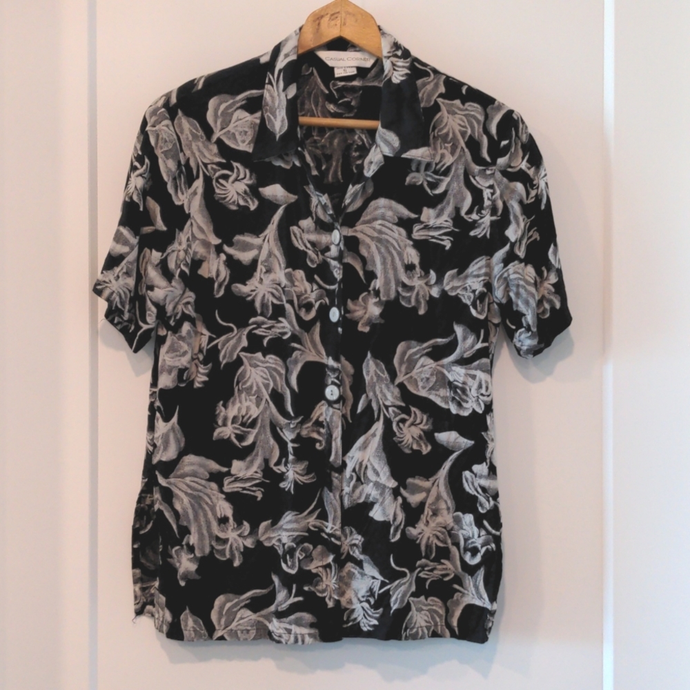 Vintage Abstract Button Down Top